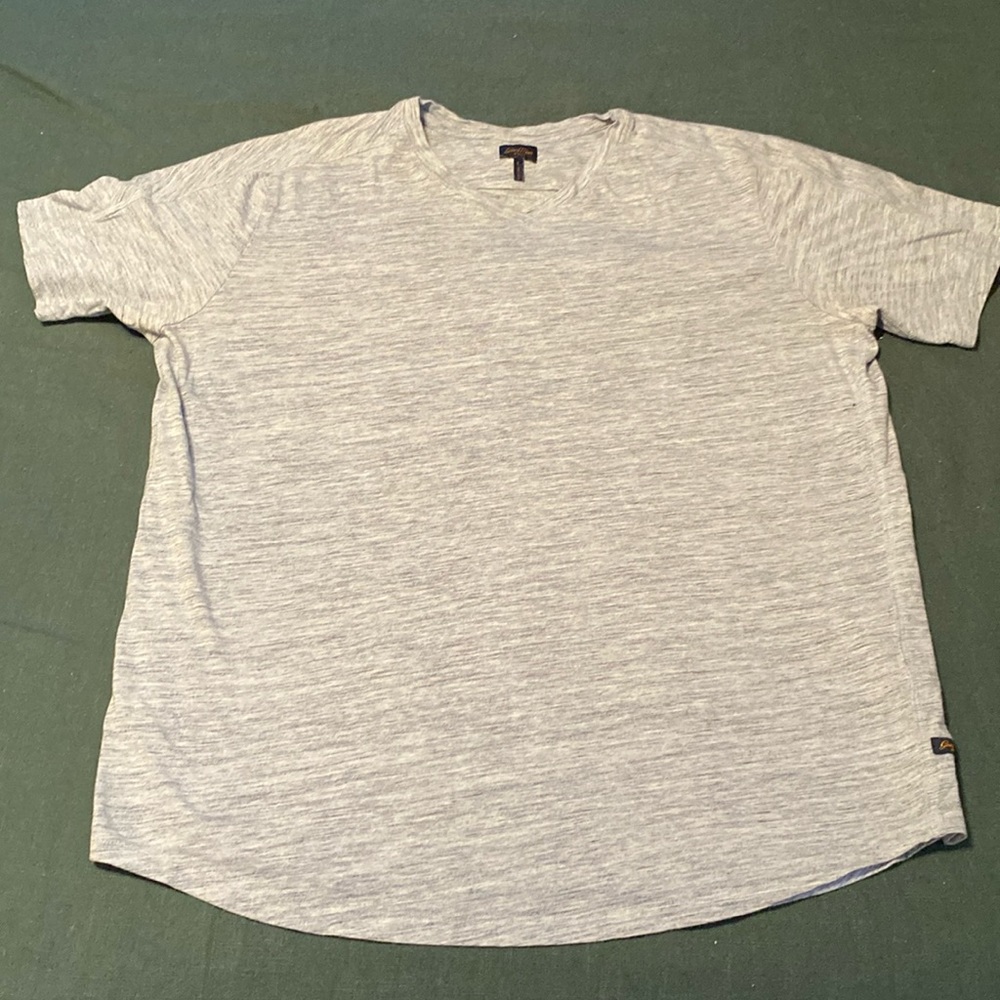 10/$10 GoodMan Brand Navy/light Blue & White Pullover Short Sleeve Shirt Size L